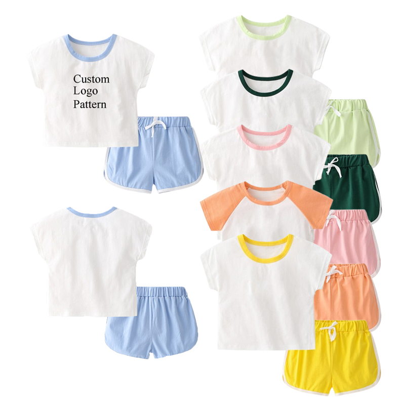 Custom OEM algodão Spandex menino bebê roupas conjuntos