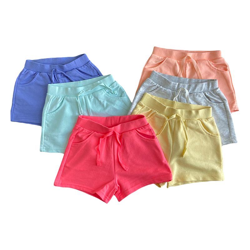 Cor sólida Crianças Algodão Crianças Meninas Shorts